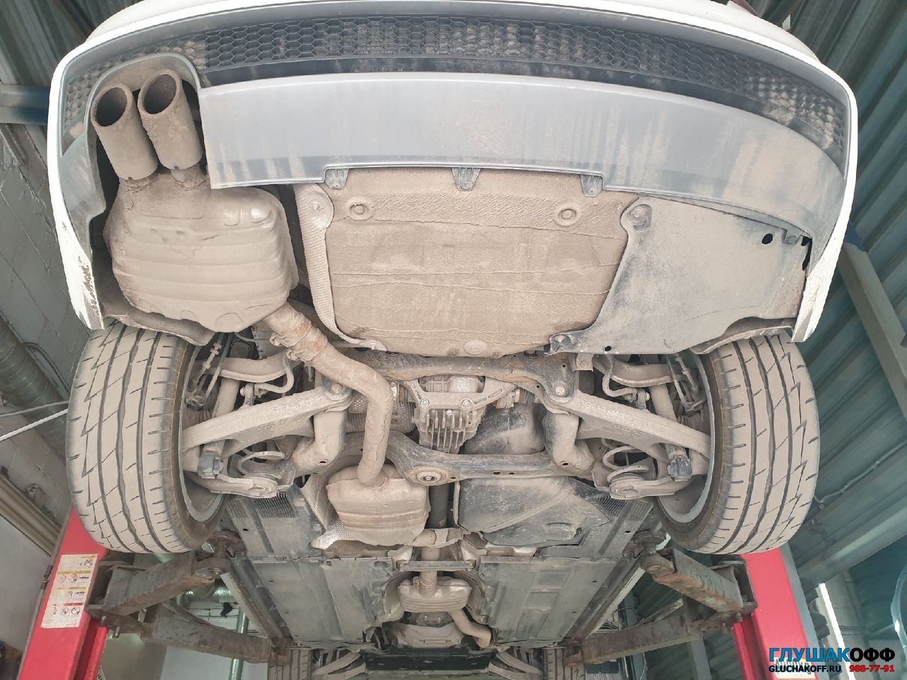 штатный выхлоп Audi A4 и его тюнинг в СПБ ГлушакоФФ
