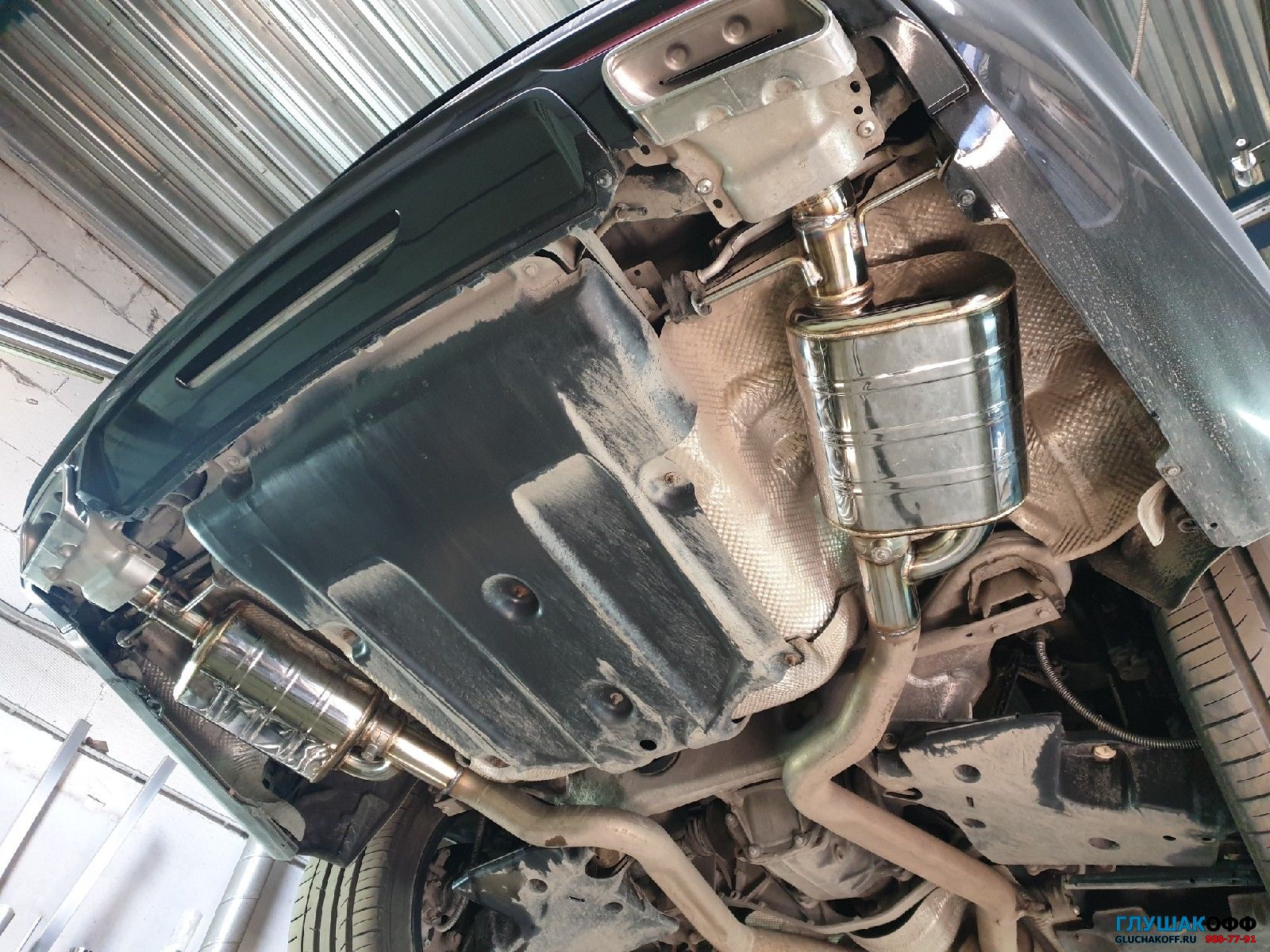 тюнинг выхлопной системы на Mercedes S500 4.7 V8 BiTurbo ГлушакоФФ